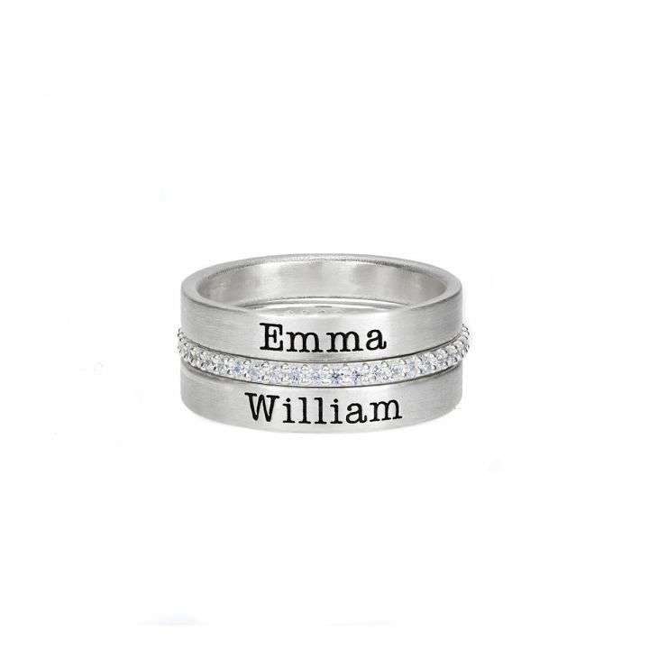Talisa Engraved Ring Stack [Sterling Silver]