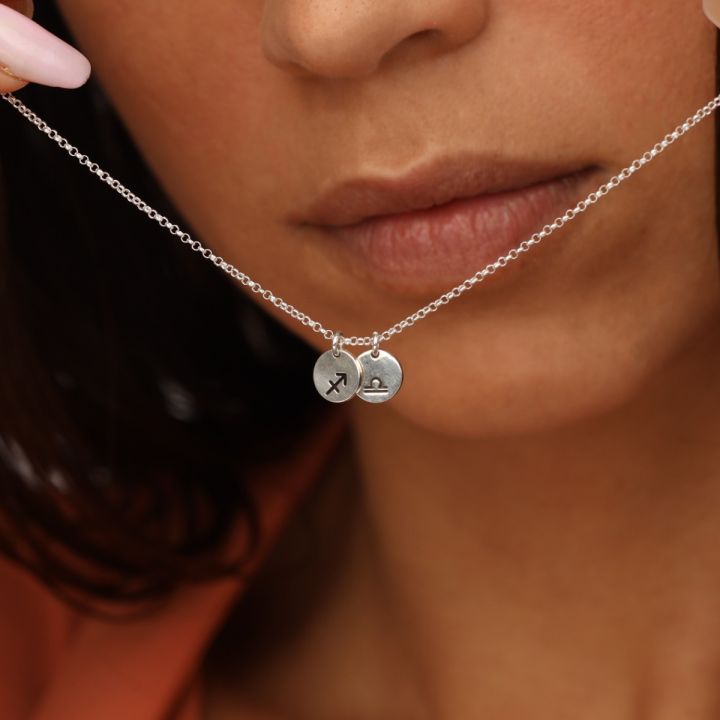 Silver Zodiac Sign Necklace Celestial Necklaces
