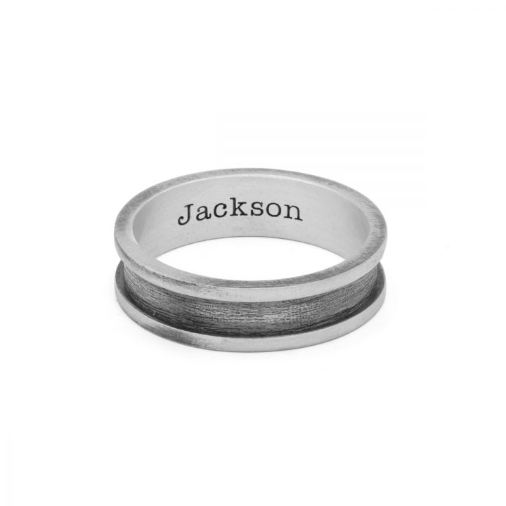 Name Ring for Men in Sterling Silver