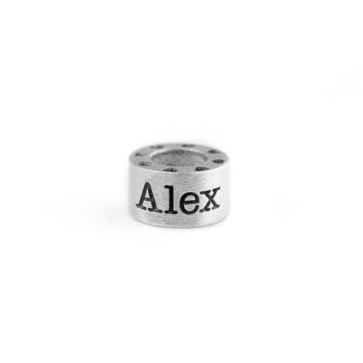 Extra Name Bead For 4mm Leather Bracelet [Sterling Silver]