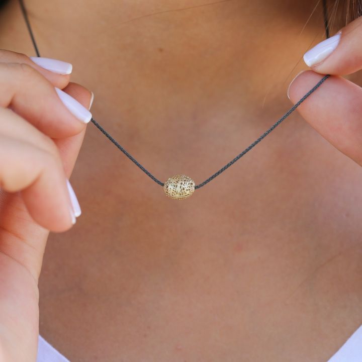 Dilamani Jewelry | Diamond Flush Set Ball Slide Necklace