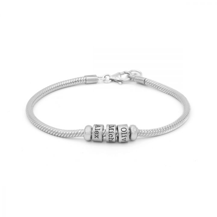 Snake Chain Bracelet with Engraving - Sterling Silver 