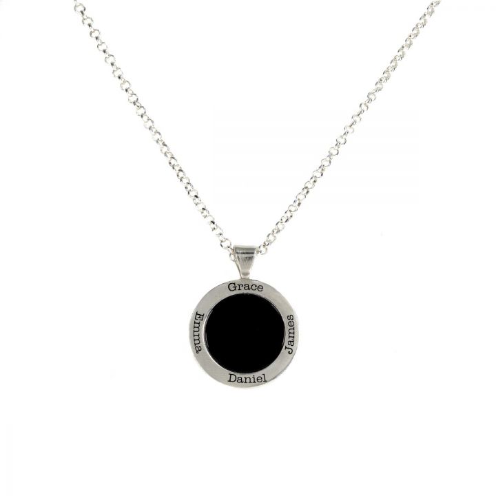 NEW DESIGN ONYX .925 SOLID STERLING SILVER NECKLACE #10797