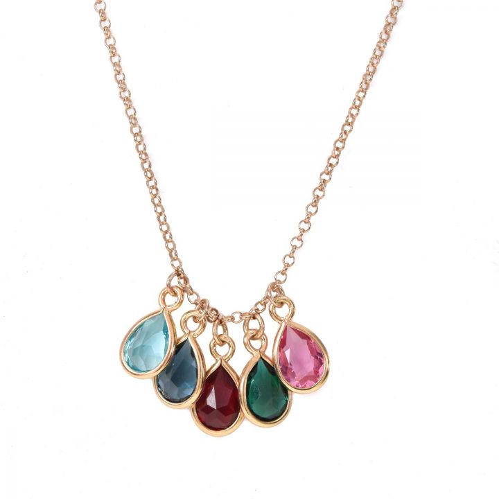 Sunshower Birthstone Necklace [Rose Gold Plated]
