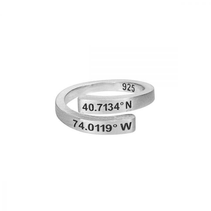 Swan Ring with Coordinates [Sterling Silver]