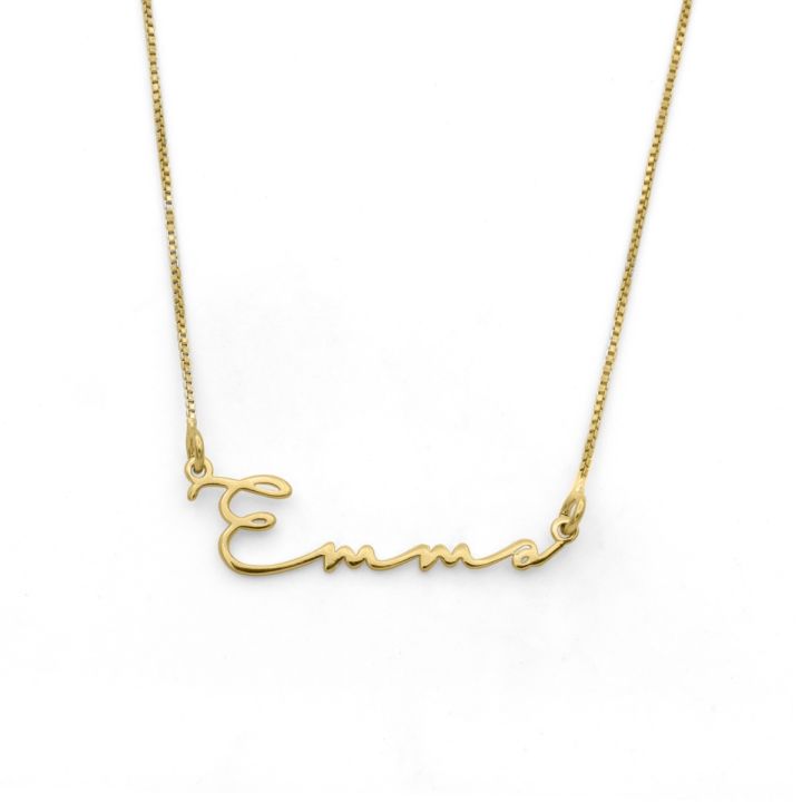 Gold vermeil store name necklace