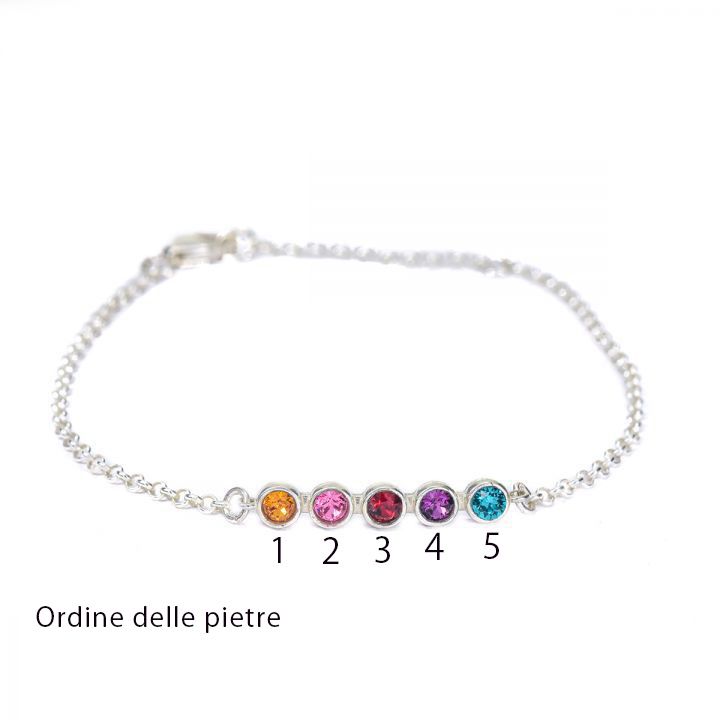Bracciale con Stelle e Pietra di Nascita di Talisa Argento 925