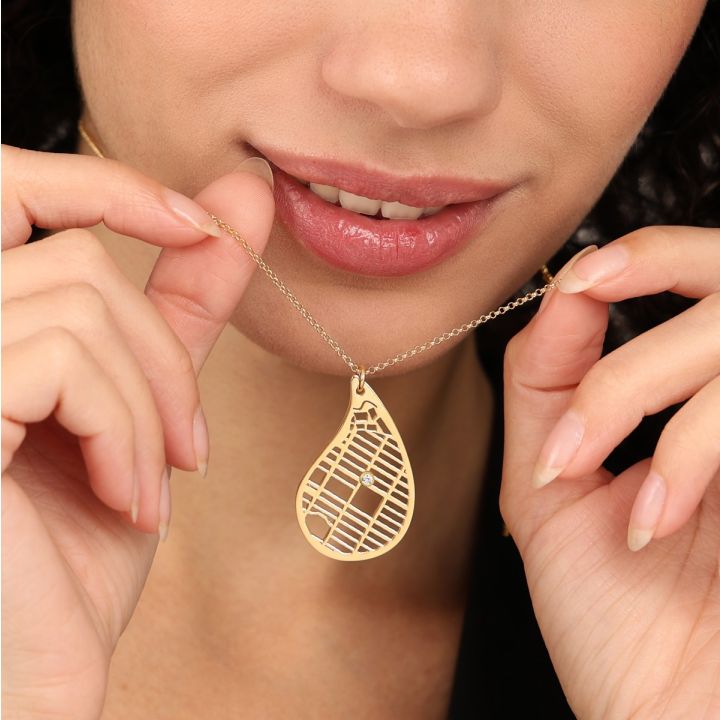Threads Of Life Map Necklace [14 Karat Gold]