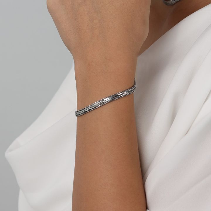 Classic Paperclip Chain Bracelet For Her (Silver) - Talisa