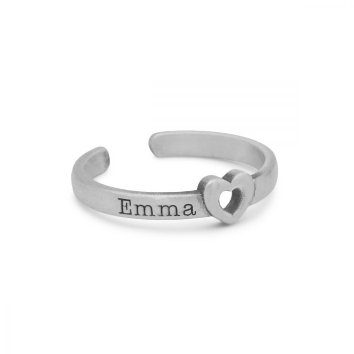 Enchanted Heart Name Ring - 1 Name [Sterling Silver]
