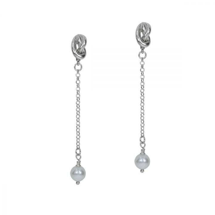 Ties of Love Pearl Earrings [Sterling Silver]