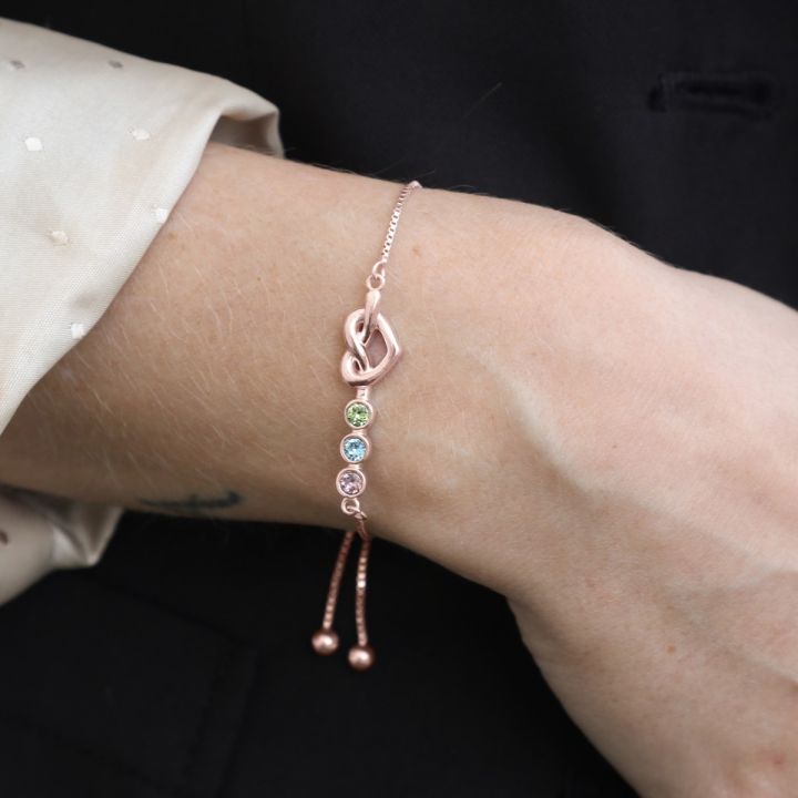 Ties of the Heart Birthstone Bracelet [Rose Gold Plated]
