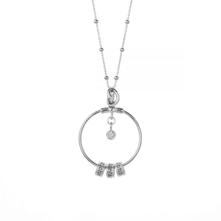 Special Ties Name Necklace with a Diamond [Sterling Silver]