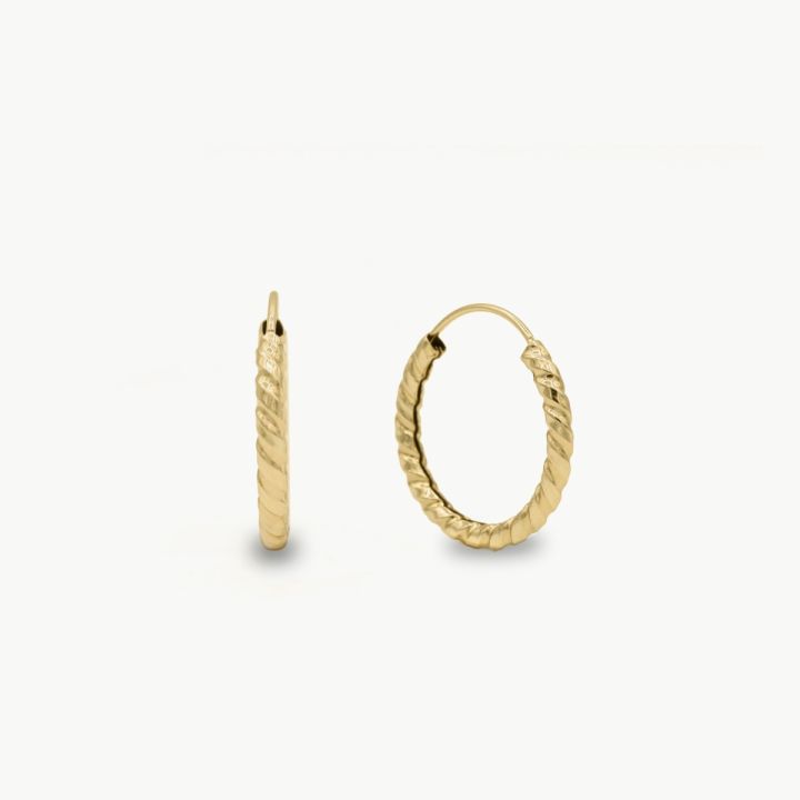 Twisted Hoop Earrings [14K Solid Gold]