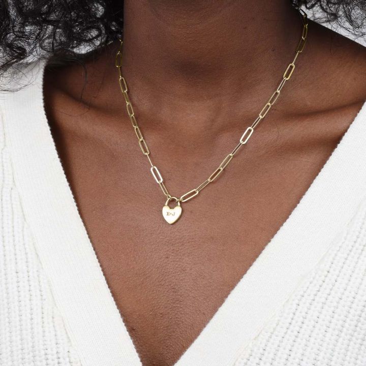 Gold Vermeil Heart Necklace with 