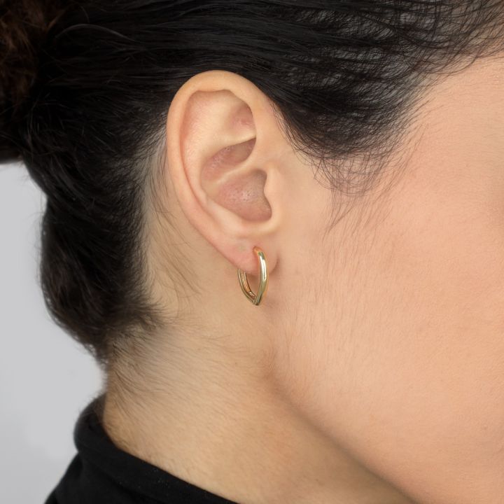 V-Shape Hoop Earrings [18K Gold Plated]