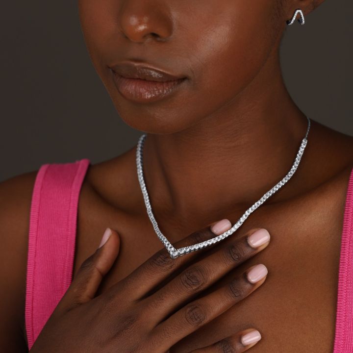 Cheap tennis necklace hot sale