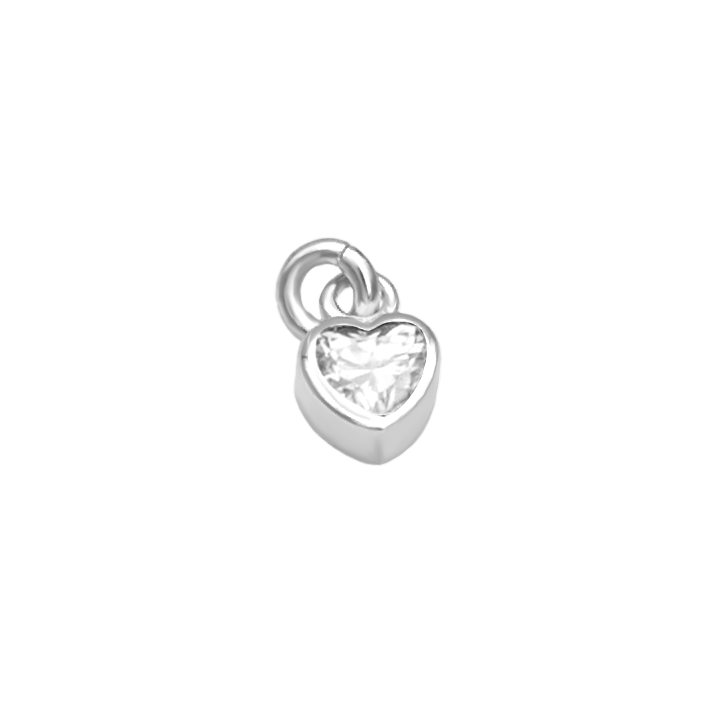 Moissanite Heart Charm for Multi-Name Necklace [Sterling Silver]
