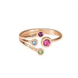 Personalized Birthstone Rings for Mom (Rose Gold Plated) - Talisa Jewelry