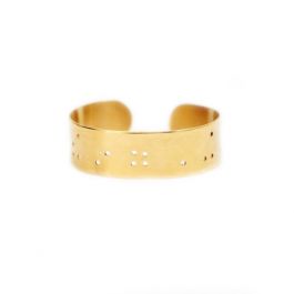 Wide Inspiration Braille Cuff - in 14k Gold Plating