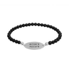 Clear Mark Onyx Custom Coordinates Bracelet - Talisa Jewelry