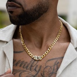 アクセサリー Cross Cuban Chain Bracelet-Gold/M Cross Cuban Chain Bracelet-Gold/M（14kt Yellow Gold Men's