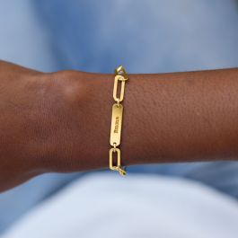 Arya Bar Name Bracelet 18K Gold Plated