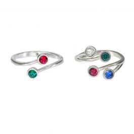☆TATIANA☆ Silver 925 birthstone round bezel one-touch earr roots_of_love_ring_set_-