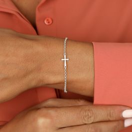Beaded sideways cross bracelet cheap