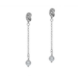 Ties of Love Pearl Earrings in Silver - Talisa Jewelry
