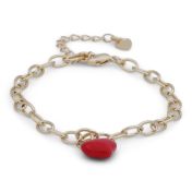 Glossy Love Charm Bracelet [Gold Plated]
