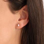 Emerald Cut Diamond Stud Earrings - 0.6 ct [14 Karat Gold]