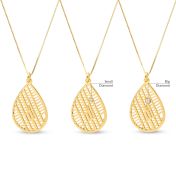 Beliebter Ort Kette mit Kartenanhänger [750er vergoldet]