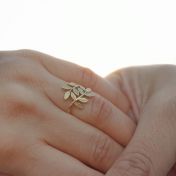 Olivenzweig Ring [750er vergoldet]