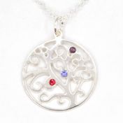 Tree of Life Birthstone Necklace [Sterling Silver]