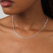 Figaro-Styled Decorative Sterling Silver Chain