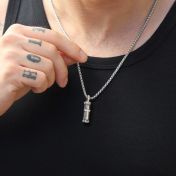 Cross Bar Name Necklace For Men - Sterling Silver