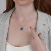Berührung der Natur Malachit Halskette - Mit Schwarzen Kristallen [Sterlingsilber]