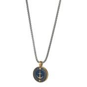 Classic Blue Family Anchor Necklace for Men [18K Gold Plated]
