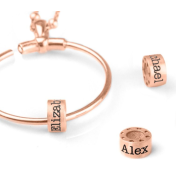 Cuenta de Nombre Extra para Collares Familia [Bañada en Oro Rosa de 18K]