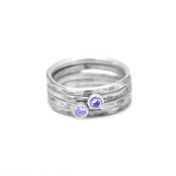 Carina Ring. Small Circle Hammered [Sterling Silver]