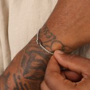 Engraved Bar Box Chain Bracelet for Men - Stainless Steel