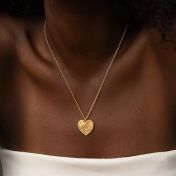Ties of Heart Engraved Map Necklace [18K Gold Vermeil]