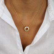 Family Circle Delicate Chain Name Necklace [14 Karat Gold]