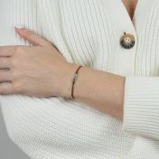 A Mother's Love Birthstone Bracelet - Brown String [Sterling Silver]