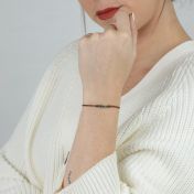 A Mother's Love Birthstone Bracelet - Brown String [Sterling Silver]