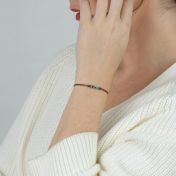A Mother's Love Birthstone Bracelet - Brown String [Sterling Silver]