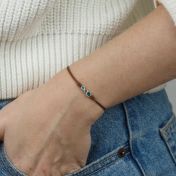 A Mother's Love Birthstone Bracelet - Brown String [Sterling Silver]