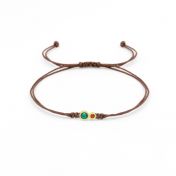 A Mother's Love Birthstone Bracelet - Brown String [18K Gold Vermeil]