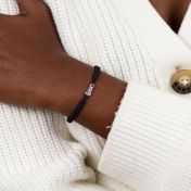 Mom Birthstone Bracelet with Swarovski® crystals - adjustable bracelet with black string